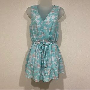 blue floral romper